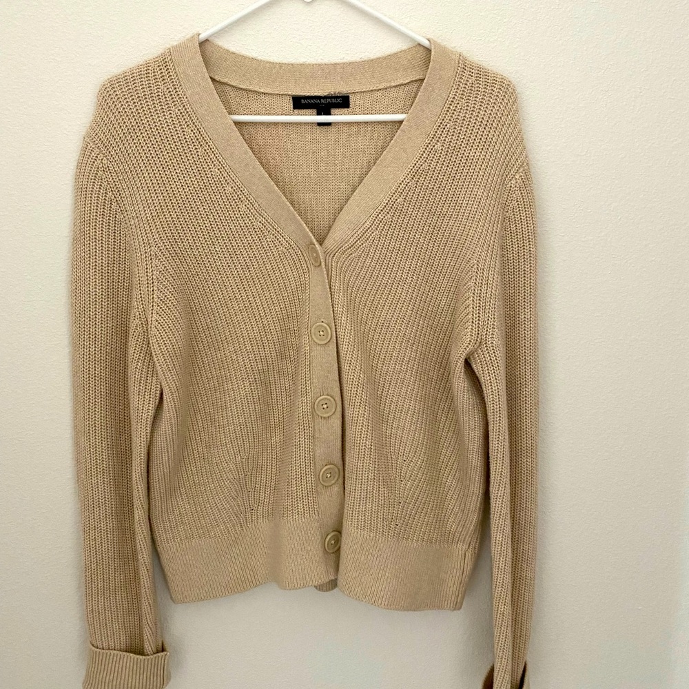 Beige Cropped Cardigan - Like New, Never Been Worn